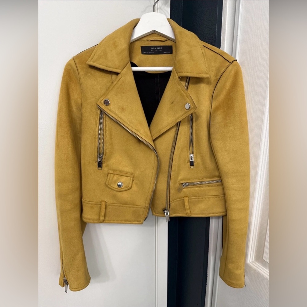 Zara Women's Yellow Leather Jacket